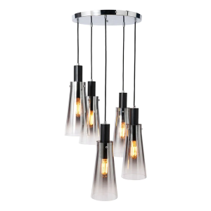 Atrani 5 light Cascading Blk/Omb -  Pendant