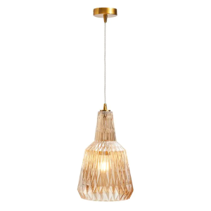 Mikael Glass 1 Light Ceiling Champagne - Pendant