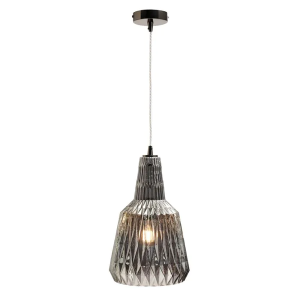 Mikael Glass 1 Light Ceiling Smoky Grey- Pendant