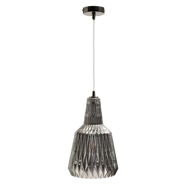 Mikael Glass 1 Light Ceiling Smoky Grey- Pendant - Image 2