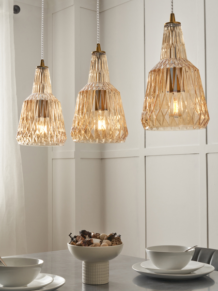 Mikael 3 Light Diner Bar Champagne - Pendant