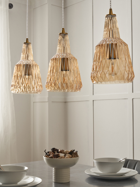 Mikael 3 Light Diner Bar Champagne - Pendant - Image 2