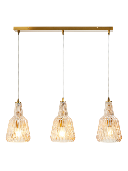 Mikael 3 Light Diner Bar Champagne - Pendant - Image 3