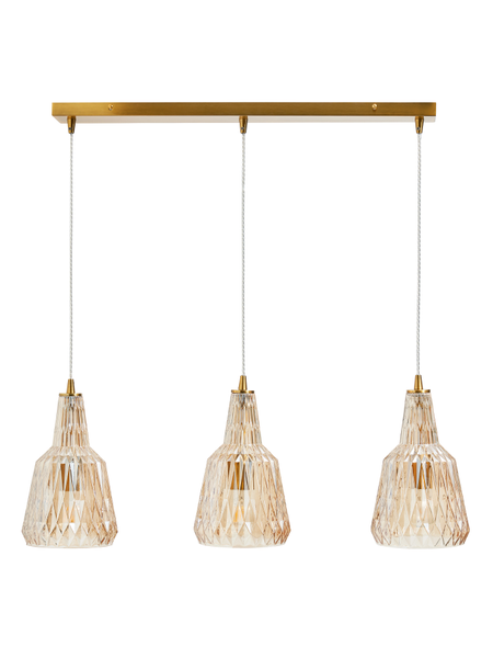 Mikael 3 Light Diner Bar Champagne - Pendant - Image 4