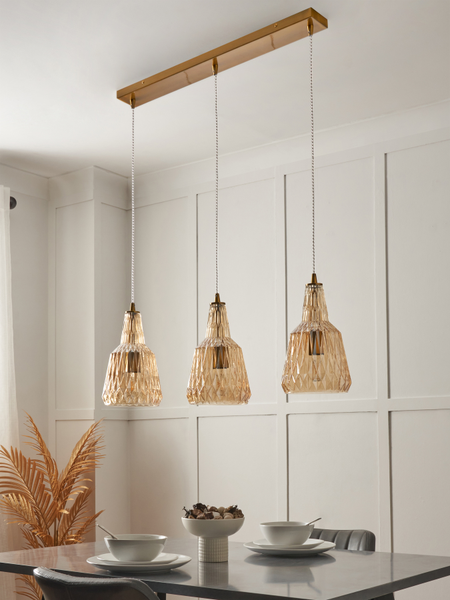 Mikael 3 Light Diner Bar Champagne - Pendant - Image 6