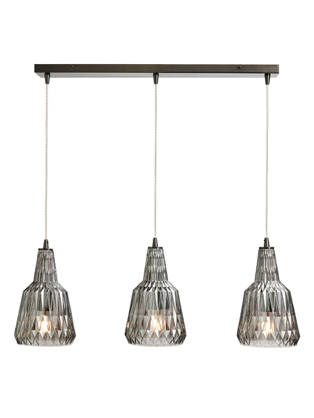 Mikael 3 Light Diner Bar Smoky Grey - Pendant - Image 5