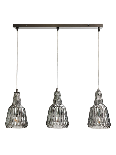 Mikael 3 Light Diner Bar Smoky Grey - Pendant - Image 6