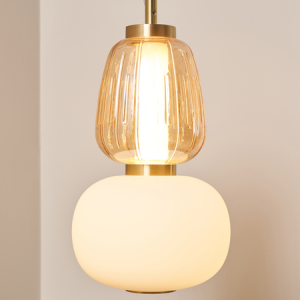Edvin Glass 1 Light Satin Brass - Pendant