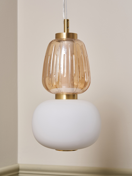 Edvin Glass 1 Light Satin Brass - Pendant - Image 2