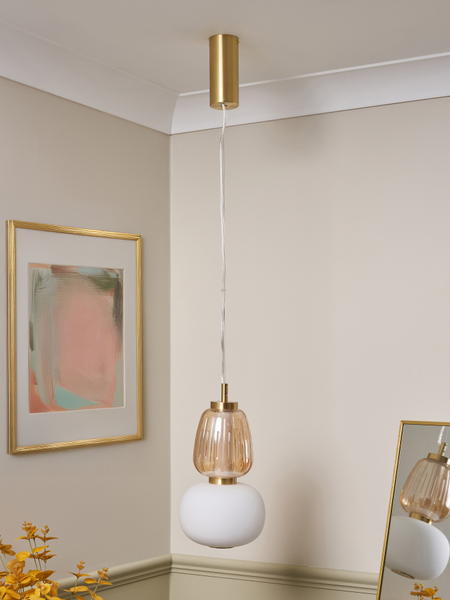Edvin Glass 1 Light Satin Brass - Pendant - Image 8