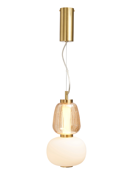 Edvin Glass 1 Light Satin Brass - Pendant - Image 4