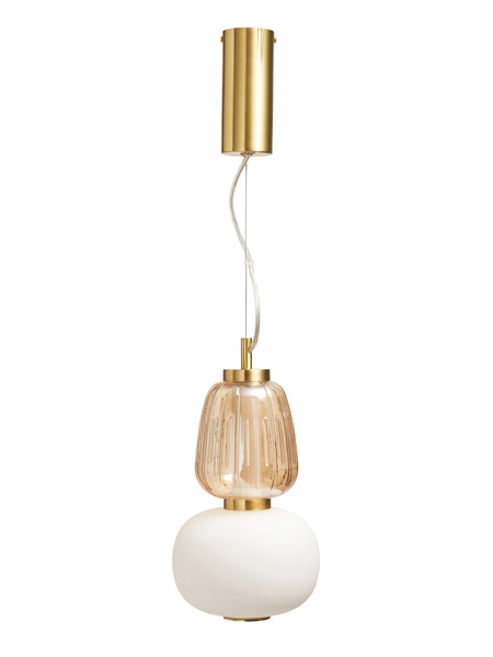 Edvin Glass 1 Light Satin Brass - Pendant - Image 5