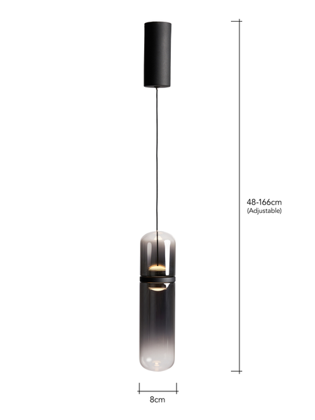 Bjorn LED Glass Light Smokey Grey - Pendant - Image 5
