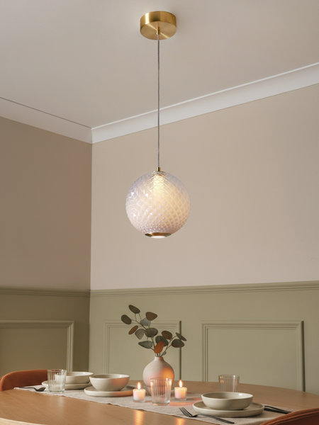 Oskar LED Glass Satin Brass - Pendant