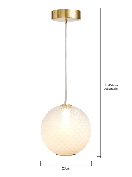 Oskar LED Glass Satin Brass - Pendant - Image 8