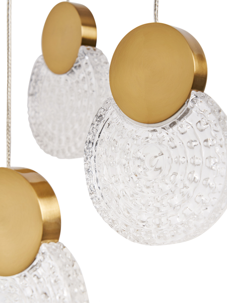 Oskar 10 Light LED Glass Cluster Satin Brass - Pendant - Image 5