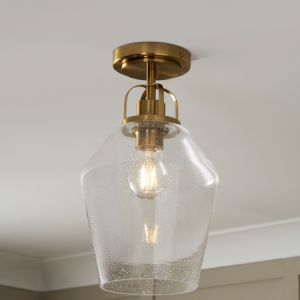 Saskia Bubble Glass & Warm Satin Brass - Flush