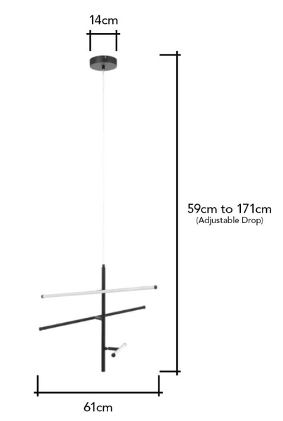 Zaha LED Black sticks ceiling light - Pendant - Image 6