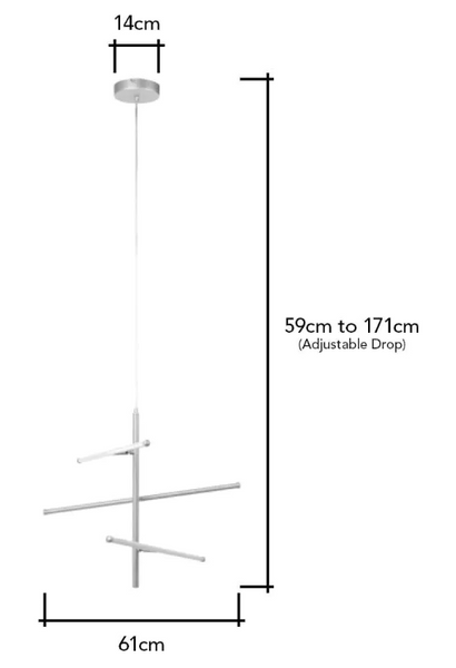 Zaha LED Silver sticks ceiling light - Pendant - Image 3