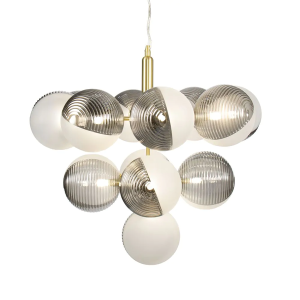 Emile 13 Light Brass/Smoke/Opal - Pendant