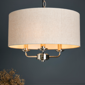 Henry 3 Light Polished Nickel/Grey -  Pendant