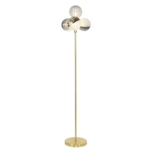 Emile 4 Light Brass/Smoke/Opal - Floor Lamp