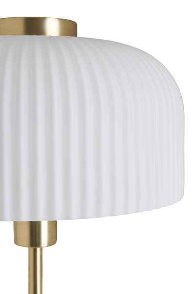 Binita Glass Ribbed Opal & Brass - Table Lamp - Image 4