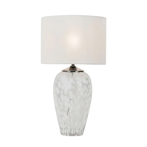 Agnes Flakestone Satin Nickel - Table Lamp