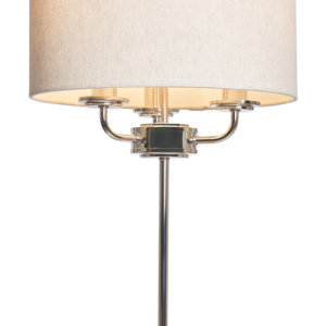 Henry 3 Light Polished Nik/Grey - Table Lamp