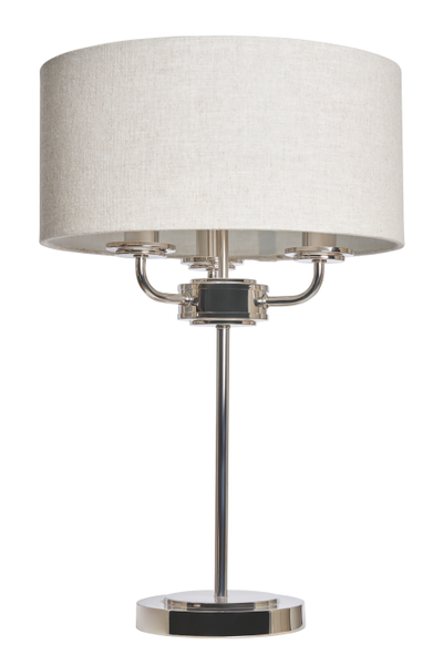 Henry 3 Light Polished Nik/Grey - Table Lamp - Image 2
