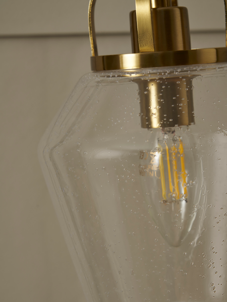 Saskia Bubble Glass & Warm Satin Brass Arc - Table Lamp - Image 3