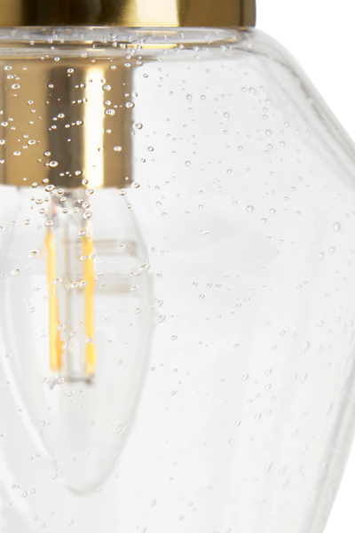Saskia Bubble Glass & Warm Satin Brass Arc - Table Lamp - Image 5