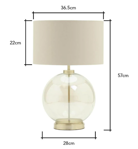 Metro Large Glass Satin Brass - Table Lamp - Image 4