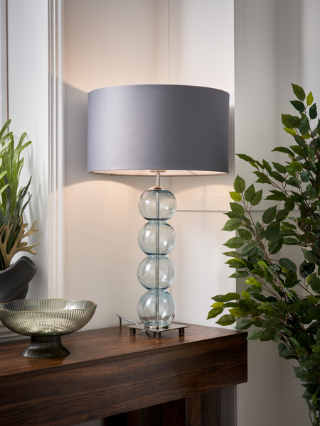 Metro Ball stacked Blue/ Nickel - Table Lamp - Image 2