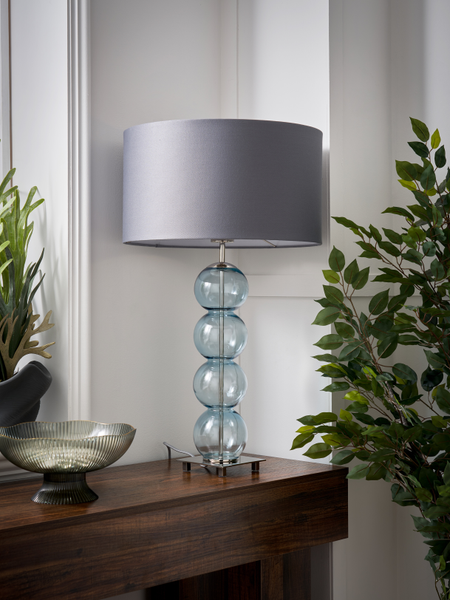 Metro Ball stacked Blue/ Nickel - Table Lamp - Image 3