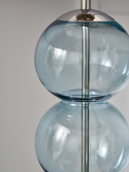 Metro Ball stacked Blue/ Nickel - Table Lamp - Image 4