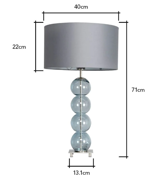 Metro Ball stacked Blue/ Nickel - Table Lamp - Image 7