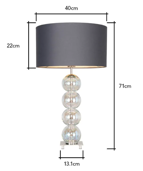 Metro Ball stacked Grey / Nickel - Table Lamp - Image 3