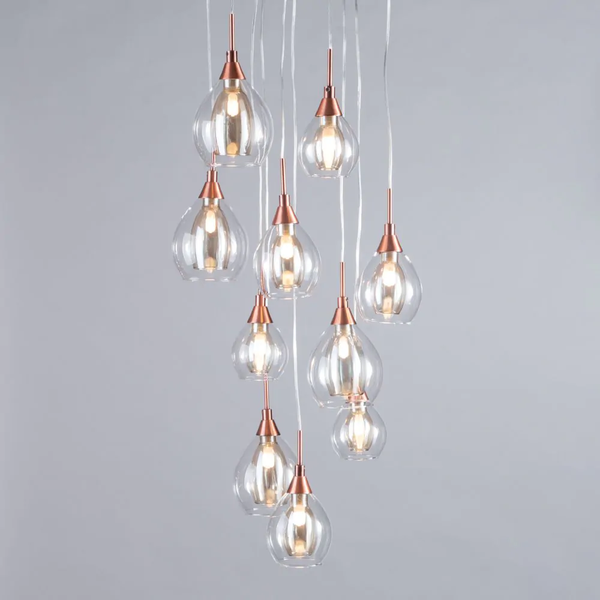 Carmella 10 light Copper Cluster - Pendant - Image 3