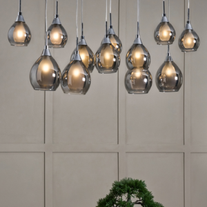 Carmella Smoke/Frosted Diner bar - Pendant