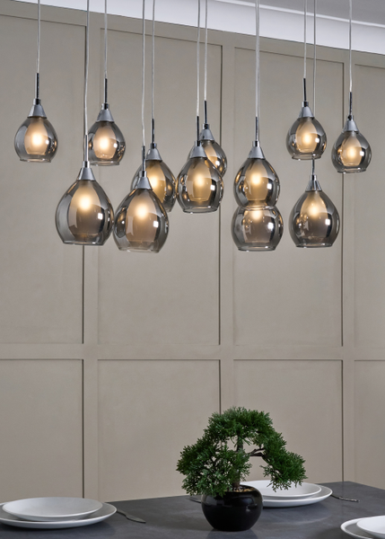 Carmella Smoke/Frosted Diner bar - Pendant - Image 3