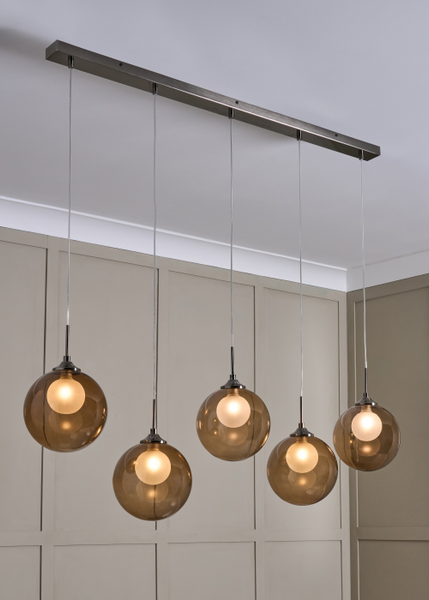 Peatrice Large Ball in Ball 5 Light Diner - Pendant - Image 5