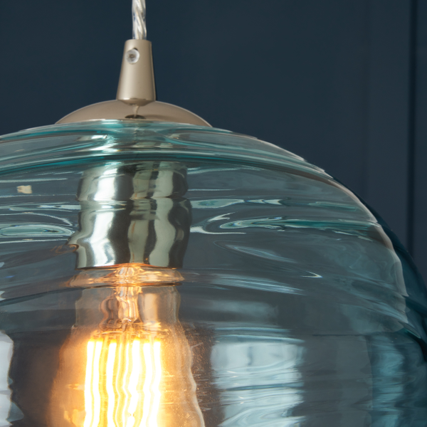 Sarno Hive 1 Light Glass Ceiling Nickel & Blue - Pendant - Image 7