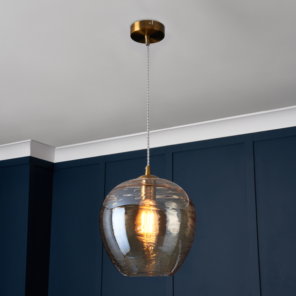 Sarno Hive 1 Light Glass Ceiling Brass & Champagne - Pendant - Image 6
