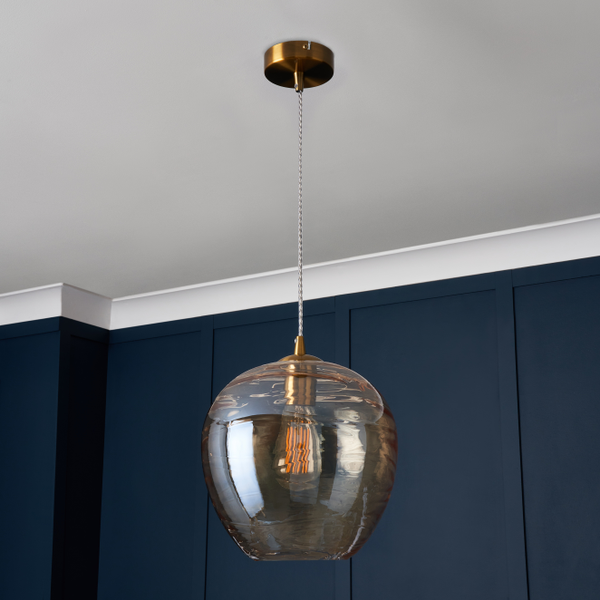Sarno Hive 1 Light Glass Ceiling Brass & Champagne - Pendant - Image 7