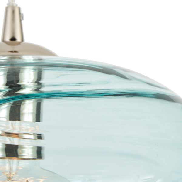 Sarno Oval 1 Light Glass Ceiling Nickel & Blue - Pendant - Image 8