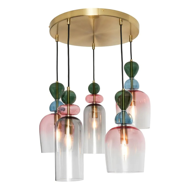 Vietri 5 light glass cluster Sbrs/Multi - Pendant - Image 6