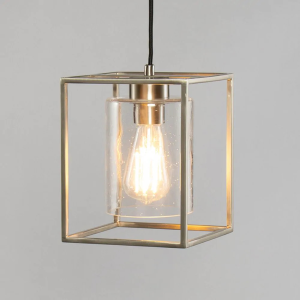 Hardy Caged 1 Light Kitchen/Diner Satin Nickel  - Pendant
