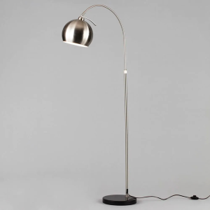 Benson Curved Satin Nickel - Floor Lamp