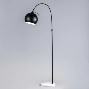 Benson Curved Satin Black - Floor Lamp